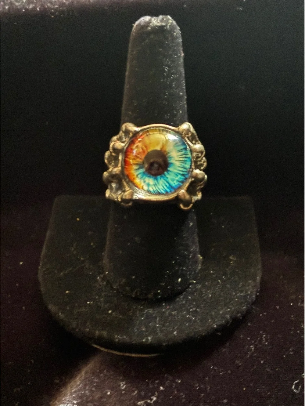 Steampunk Dragon Eye Ring with Split Open-Back Band (Fits US Sizes 8.5-10)